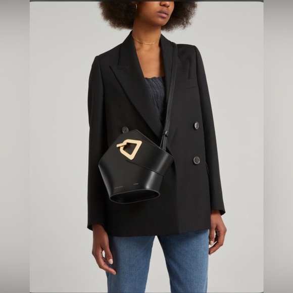 Danse Lente Black and Blue Patent Mini Johnny Bucket Bag - Picture 11 of 13